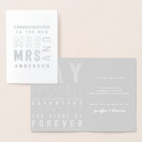 typografische Gratulationen Hochzeitkarte.
