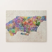 Typografische Karte Manhattans New York Puzzle (Horizontal)
