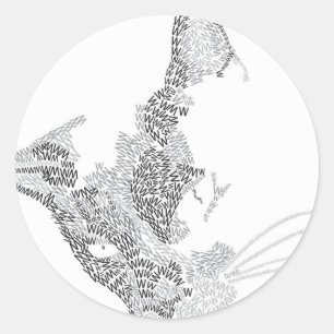 Typografische Kitty Runder Aufkleber