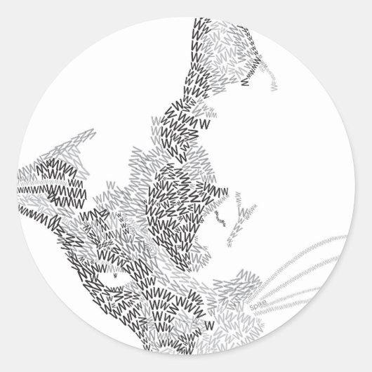Typografische Kitty Runder Aufkleber (Vorderseite)