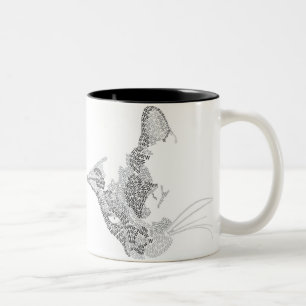 Typografische Kitty Zweifarbige Tasse