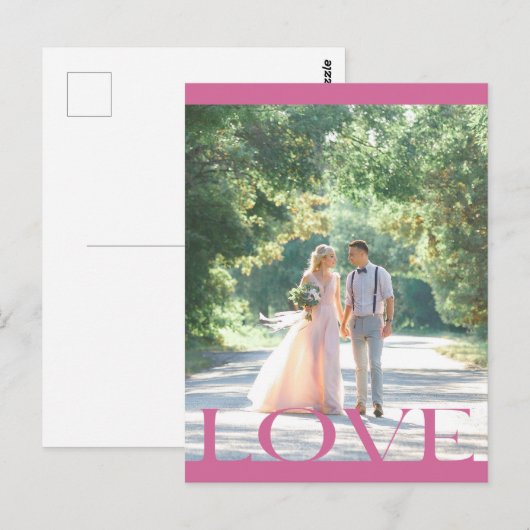 Typografische LIEBE Postkarte (Vorne/Hinten)