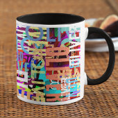 Typografische moderne Kunst - überlagerter Farbnam Tasse