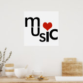 typografische Musikgestaltung Poster (Küche)