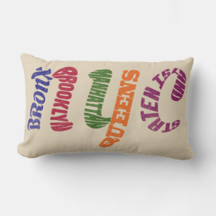 Typografische NYC Initialen New York City Lendenkissen
