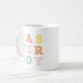 Typografische Osterfreuden Moderne Pastelle Kaffeetasse (Vorderseite Links)