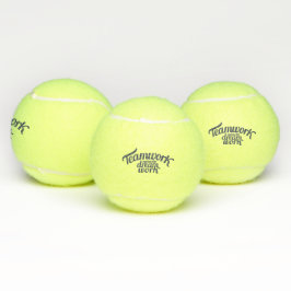 Typografische Slogan-Teamwork macht Tennisbälle
