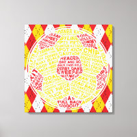 Typografische Soccer-Ball-Leinwand