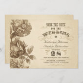 typografische Vintage Save the Date (Vorne/Hinten)