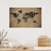 Typografische Weltkarte Poster (Küche)