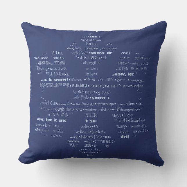 Typografische Winterphrasen Kissen (Vorderseite)