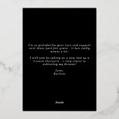 Typografischer Abschluss für das Foto der Schwarze Folieneinladung (Rückseite)