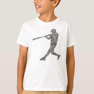 Typografischer Baseball Softball Player T-Shirt