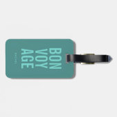 Typografischer Blocktext Bon Voyage Gepäckanhänger (Rückseite horizontal)