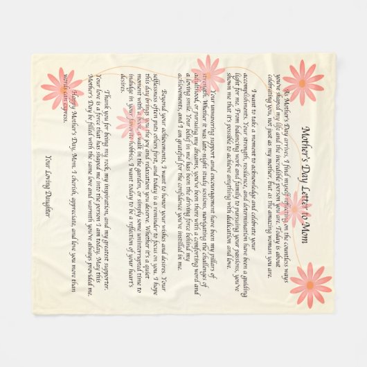 Typografischer Brief an die Mutter Fleecedecke (Vorderseite (Horizontal))