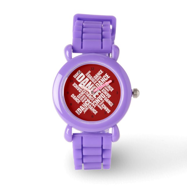 Typografischer Dance (Distressed Wrist Watch) Armbanduhr (Vorderseite)