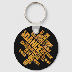 Typografischer Dance (Rust)-Schlüsselanhänger Schlüsselanhänger