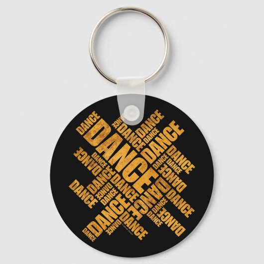 Typografischer Dance (Rust)-Schlüsselanhänger Schlüsselanhänger (Vorderseite)