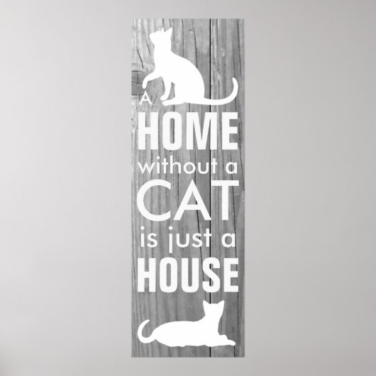 Typografischer Effekt von Zuhause und Katzengrauho Poster (Vorne)