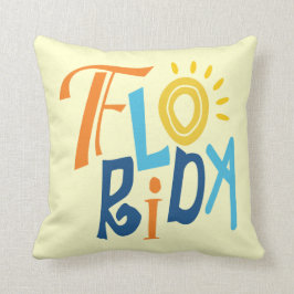 Typografischer Entwurf Florida-Spaßes Kissen
