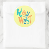 Typografischer Entwurf Key West-Spaßes Runder Aufkleber (Tasche)