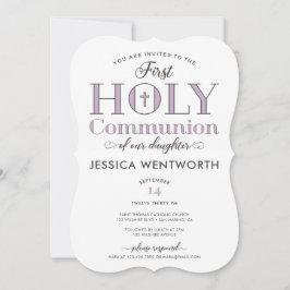 Typografischer Erste Heilige Kommune Tochter Einladung