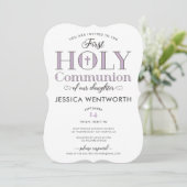 Typografischer Erste Heilige Kommune Tochter Einladung (Stehend Vorderseite)