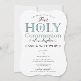 Typografischer Erste Heilige Kommune Tochter Einladung