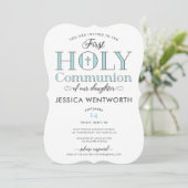 Typografischer Erste Heilige Kommune Tochter Einladung (Stehend Vorderseite)