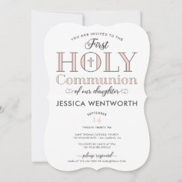 Typografischer Erste Heilige Kommune Tochter Einladung