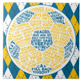 Typografischer Fußballball Fliese (Vorderseite)