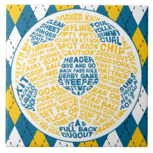 Typografischer Fußballball Fliese