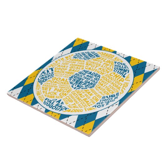 Typografischer Fußballball Fliese (Seite)