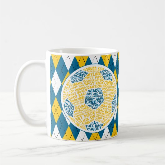 Typografischer Fußballball Kaffeetasse (Links)