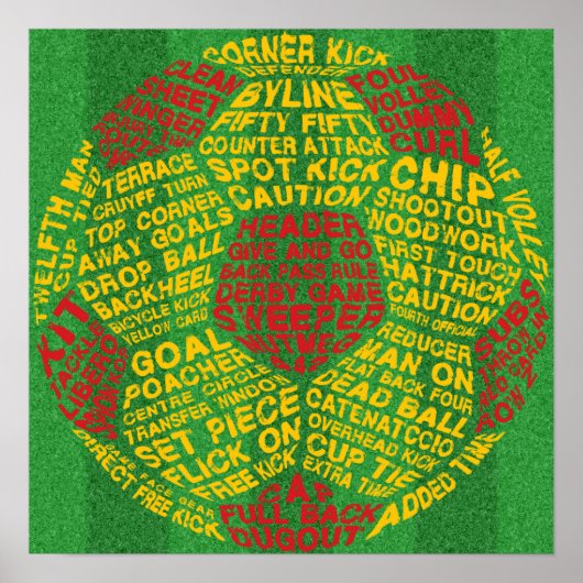 Typografischer Fußballball Poster (Vorne)