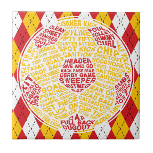 Typografischer Fußballball-Tile Fliese