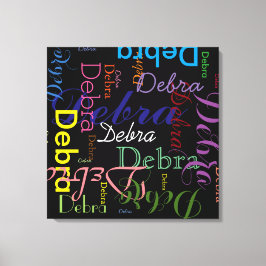 Typografischer gemusterter Name Leinwanddruck