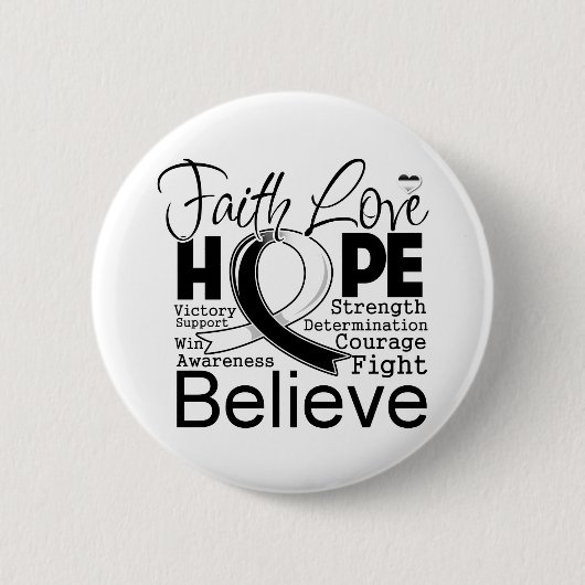 Typografischer Glaube Liebe Hoffnung auf karzinoid Button (Vorderseite)