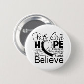 Typografischer Glaube Liebe Hoffnung auf karzinoid Button (Vorne & Hinten)