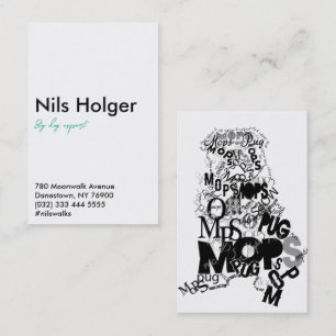 Typografischer, moderner, Mops nur Typ Visitenkarte
