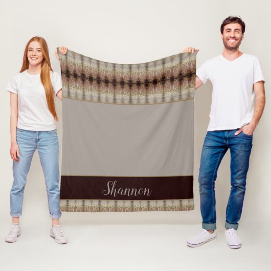 Typografischer Name Elegant Gray Designer Fleecedecke (Beispiel)