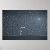 Typografischer Regen Poster (Vorne)