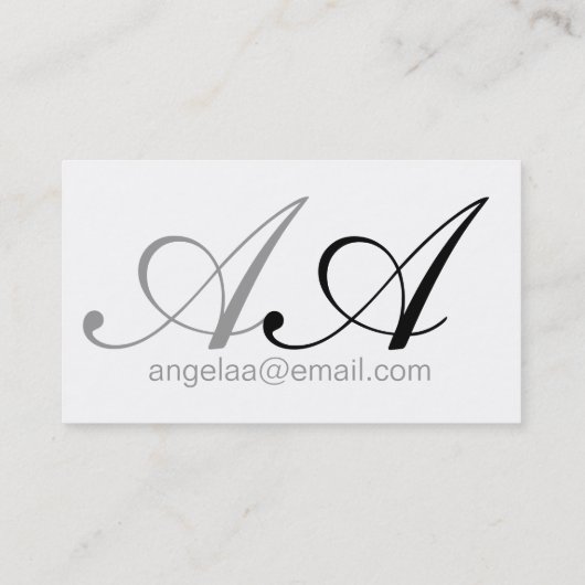 Typografischer Skriptname und Initialen Visitenkarte (Rückseite)