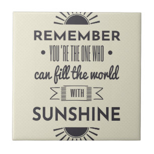 Typografischer Sonnenkurswall Fliese