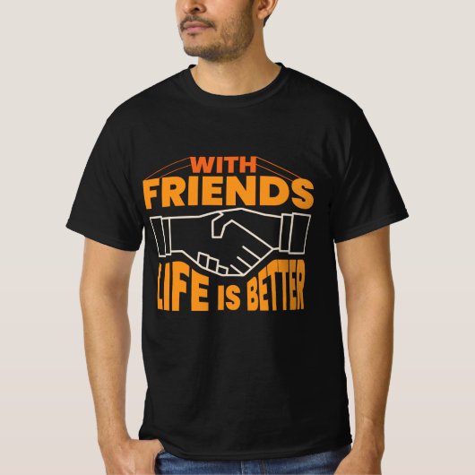 typografischer T - Shirt für Freundschaft (Vorderseite)