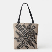 Typografischer Tanz (beunruhigt) Tasche (Rückseite)
