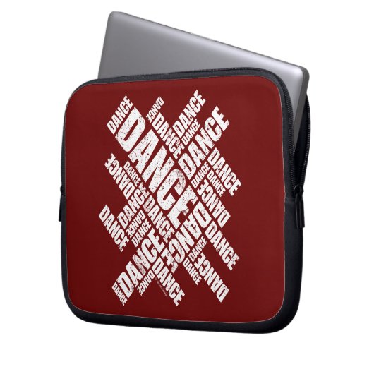 Typografischer Tanz (erschüttert) Laptopschutzhülle (Vorderseite Links)