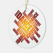 Typografischer Tanz (Feuer) Keramik Ornament (Links)