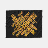 Typografischer Tanz Fleecedecke (Vorderseite (Horizontal))
