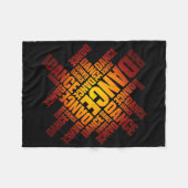 Typografischer Tanz Fleecedecke (Vorderseite (Horizontal))